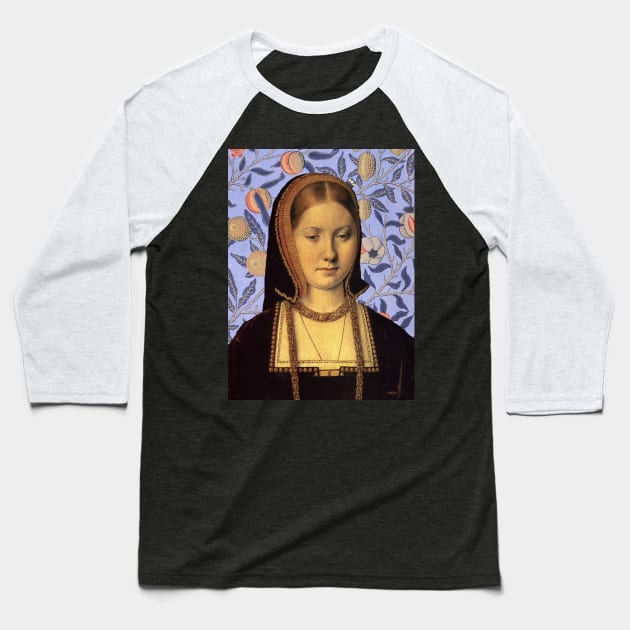 Queen Catherine of Aragon Collage Portrait Baseball T-Shirt by Pixelchicken